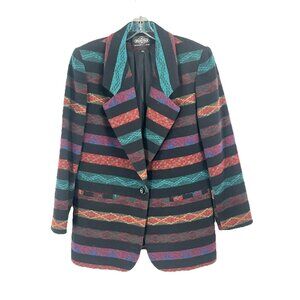 Breatan Vintage Wool Aztec Western Long Line Blazers Sz 12 Cowgirl Ranchwear
